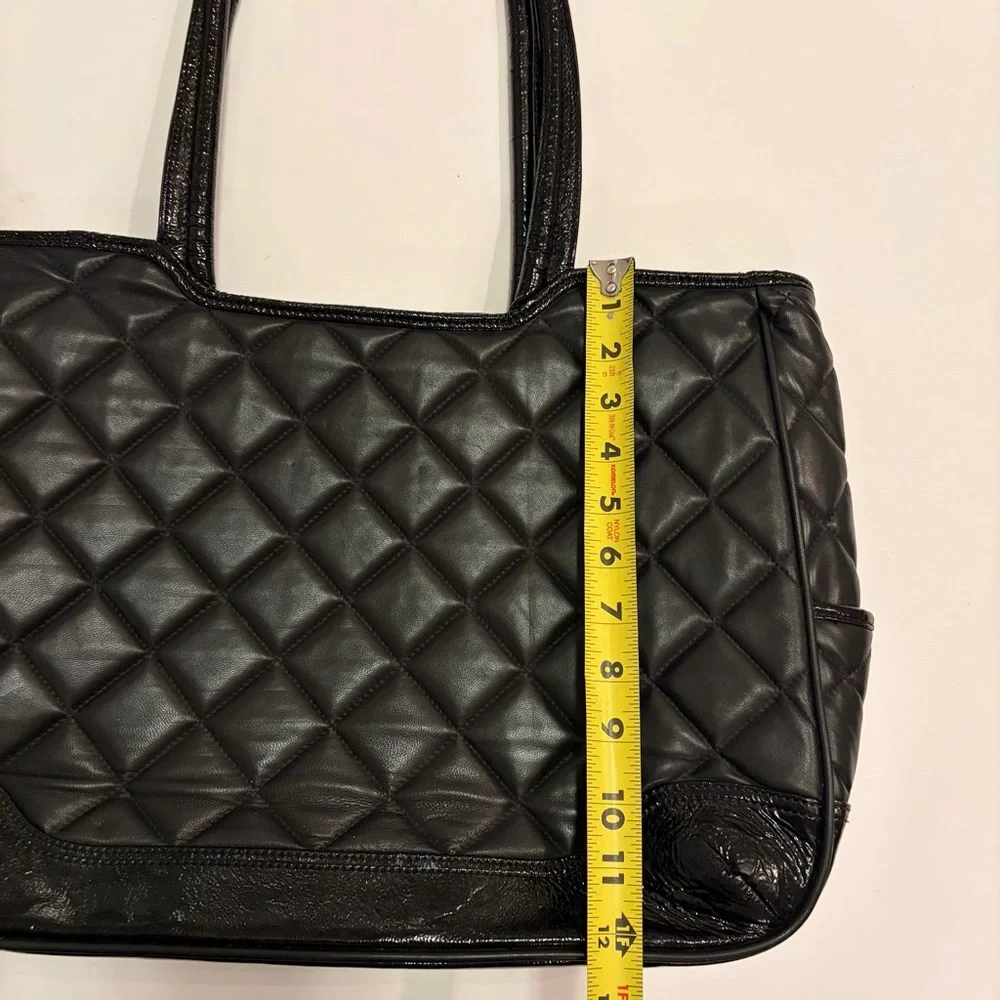 Knomo London Tote Top Handle Una Natural Lather Padded Quilted Laptop Travel Bag